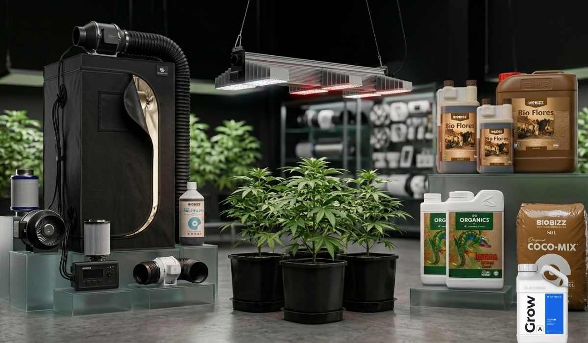 Growshop Sortiment – Growzelt, LED-Lampe, Athena Balance Dünger, Substrate und Belüftung für Cannabis-Anbau Deutschland